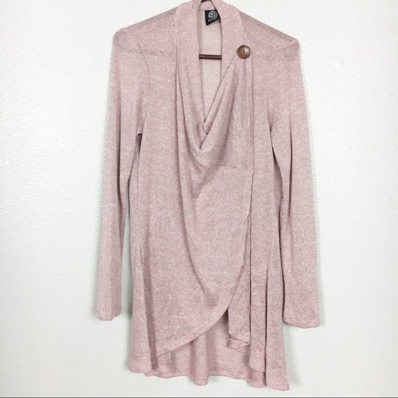 Bobeau One Button Wrap Cardigan Large 